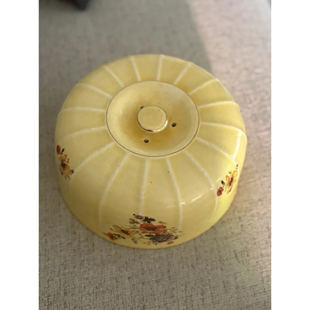 RARE Antique 1920 Limoges‎ China Company Golden Glow Cake Plate with Cover